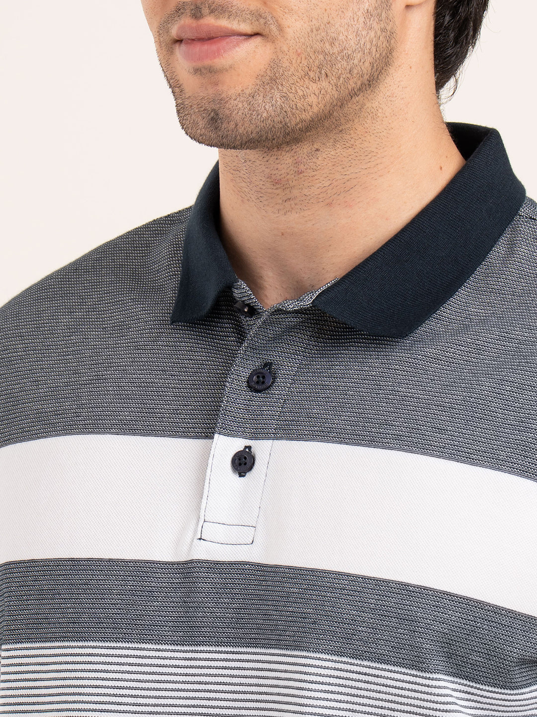 Men’s Horizontal Stripe Polo T-Shirt
