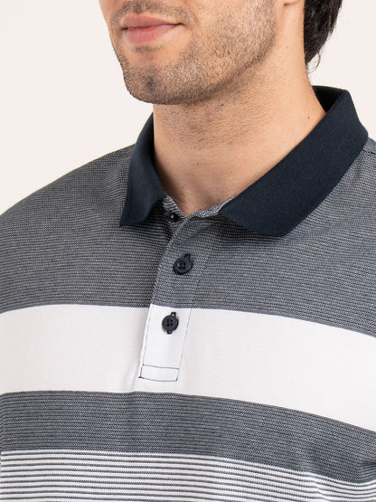 Men’s Horizontal Stripe Polo T-Shirt