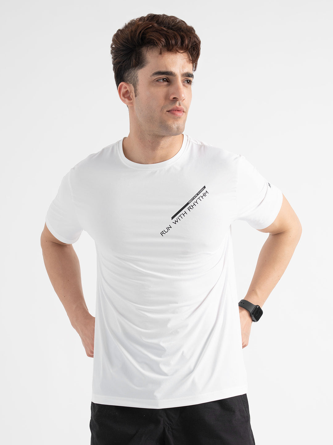 Men’s White Activewear Graphic T-Shirt