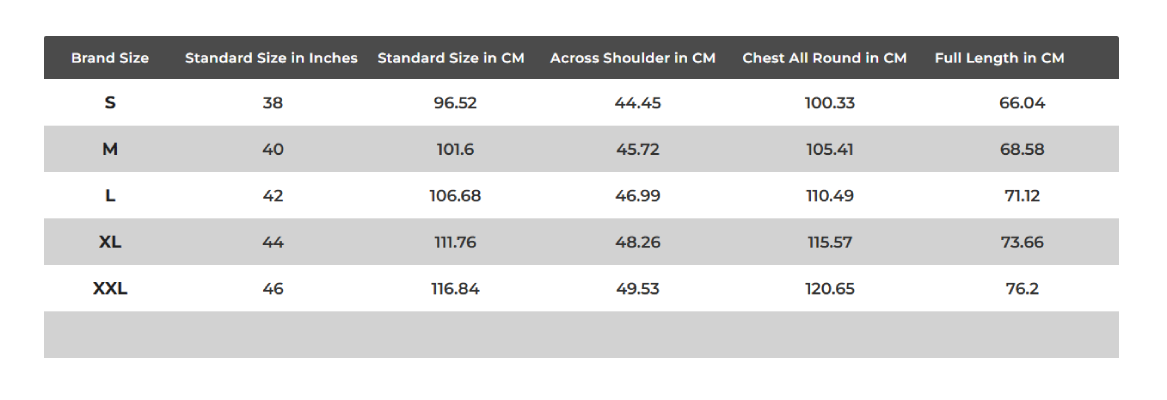 Size Chart