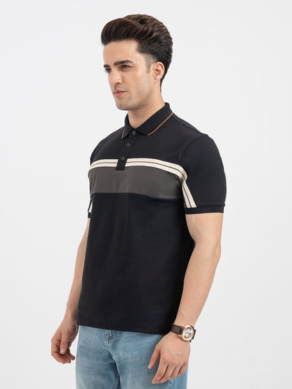 Red Tape Black Polo T-Shirt for Men