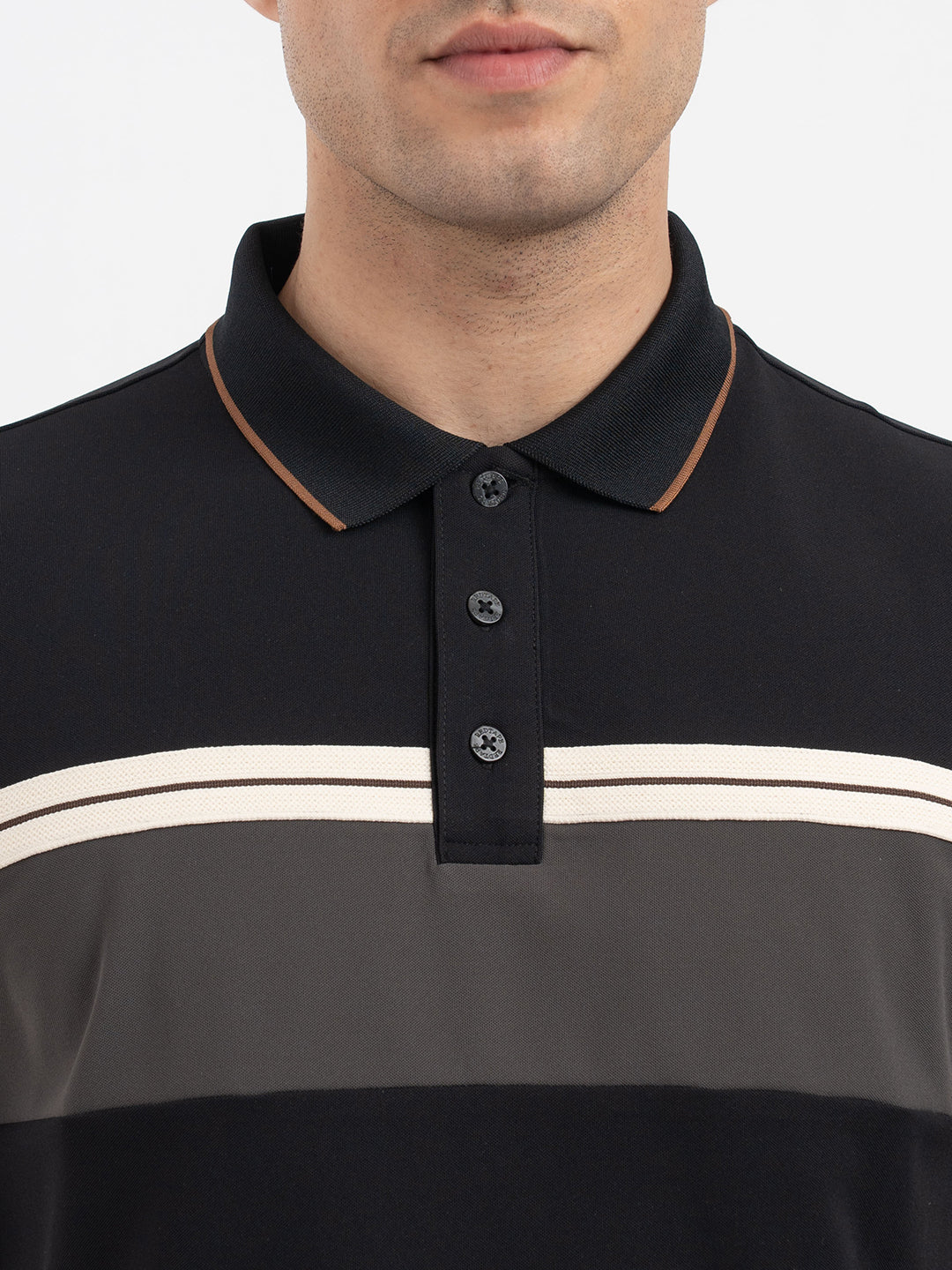 Red Tape Black Polo T-Shirt for Men
