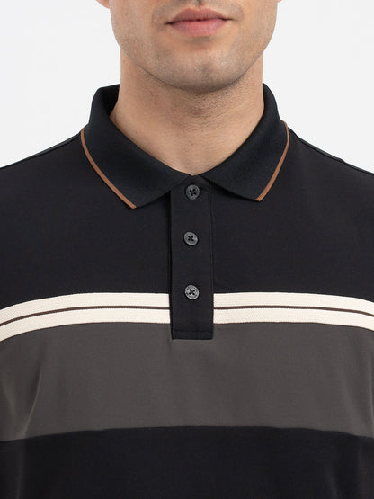 Red Tape Black Polo T-Shirt for Men
