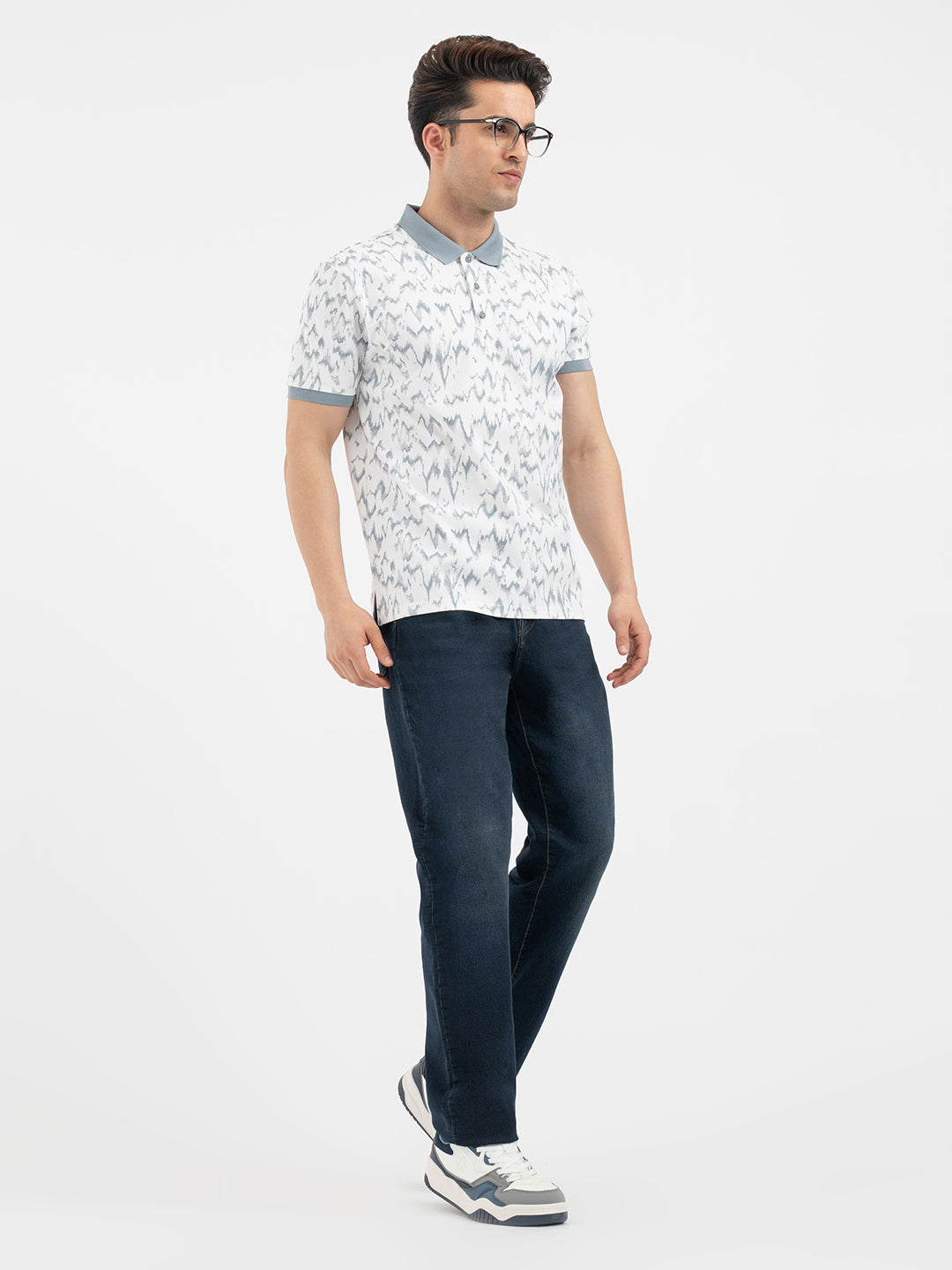 Red Tape Men's Polo T-Shirt in White And Blue
