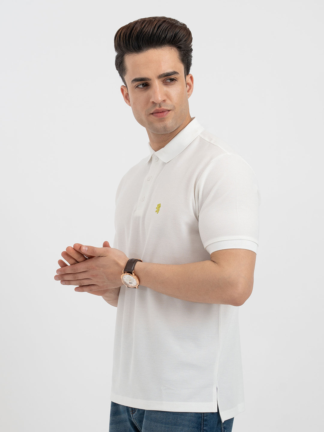 Red Tape White Polo T-Shirt for Men
