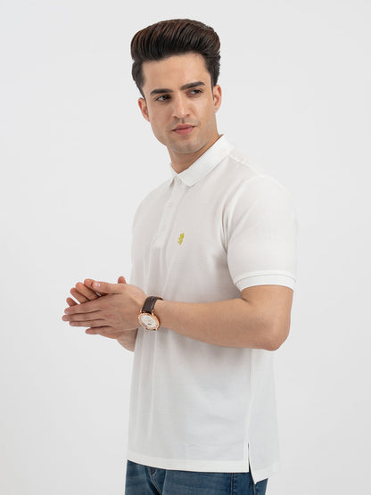 Red Tape White Polo T-Shirt for Men