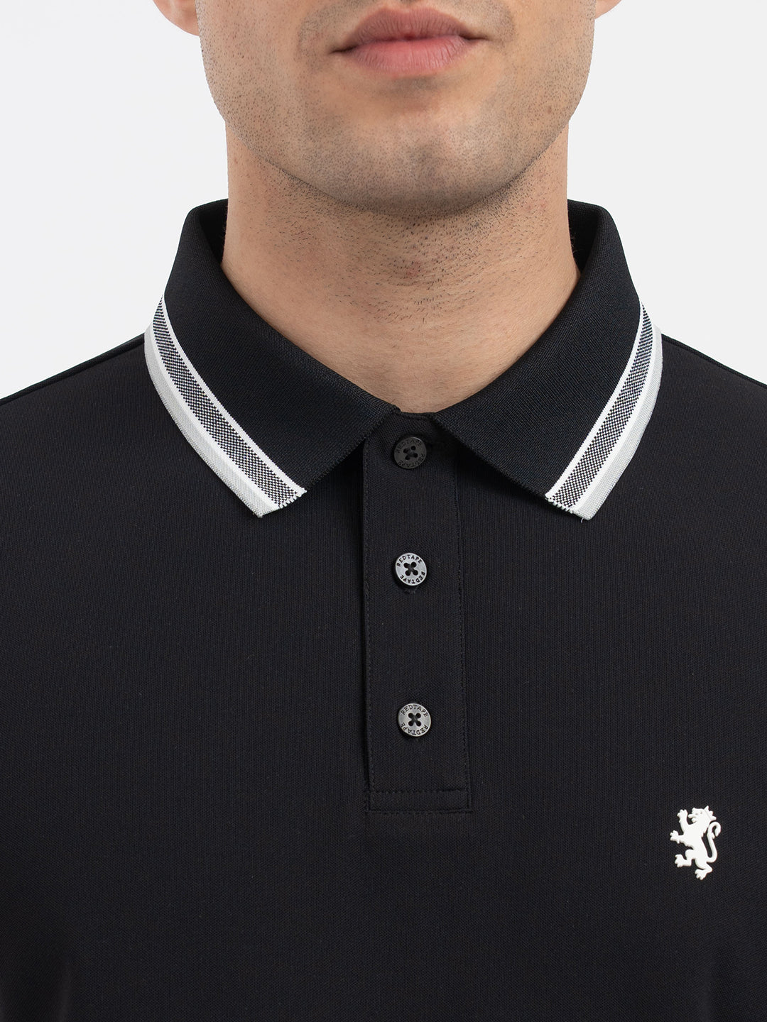 Red Tape Black Polo T-Shirt for Men