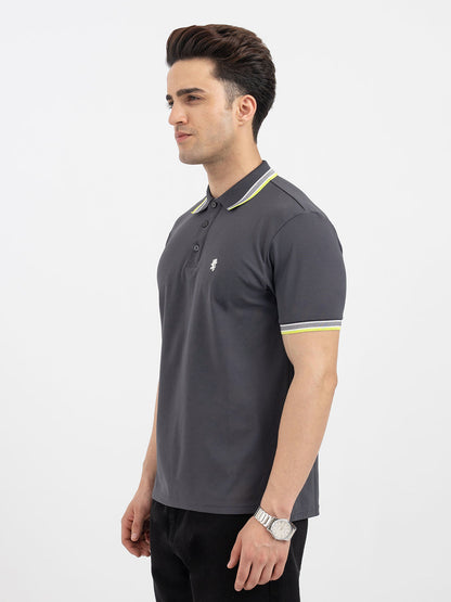 Red Tape Dark Grey Polo T-Shirt for Men