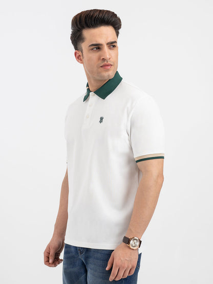 Red Tape White Polo T-Shirt for Men