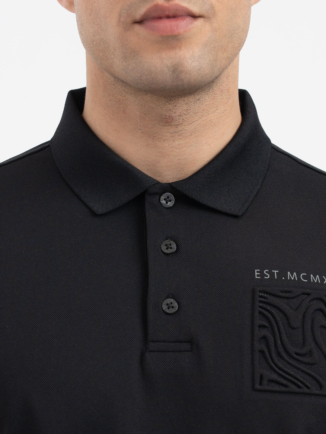 Red Tape Black Polo T-Shirt for Men