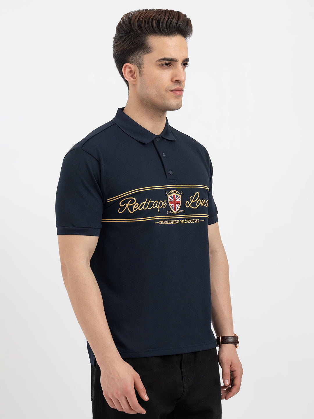 Red Tape Navy Polo T-Shirt for Men – Redtape