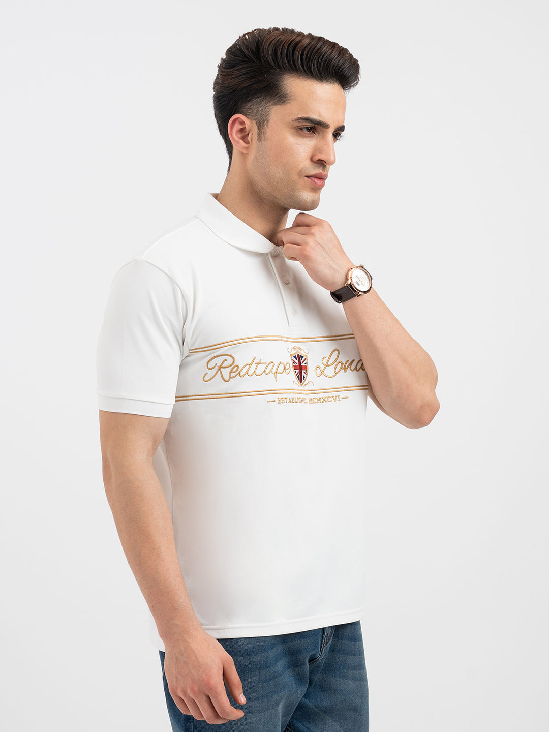 Red Tape White Polo T-Shirt for Men – Redtape