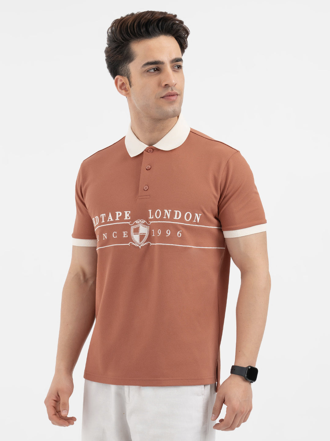 Red Tape Men's Burnt Orange Polo T-Shirt