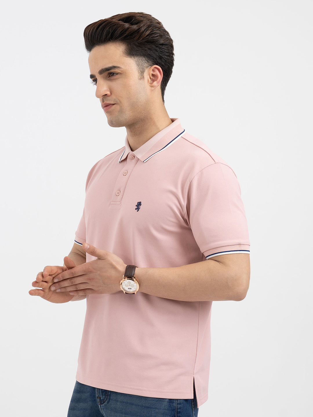 Red Tape Pastel Peach Polo T-Shirt for Men
