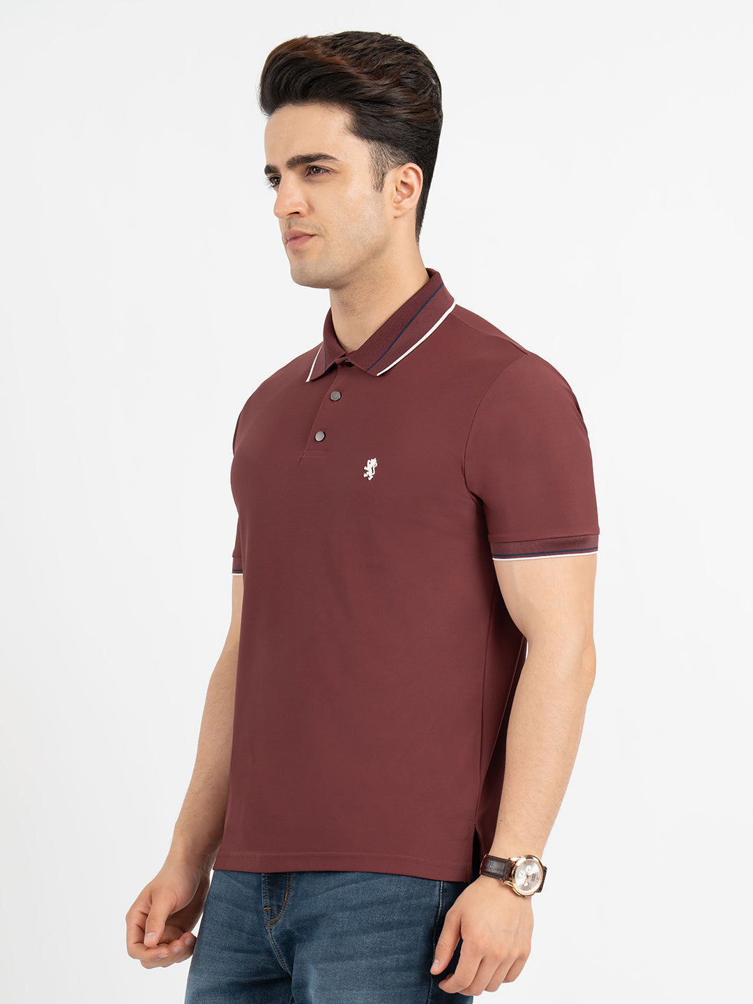 T Shirts for Men in Brick | Polo Half Sleeve T Shirt – Redtape