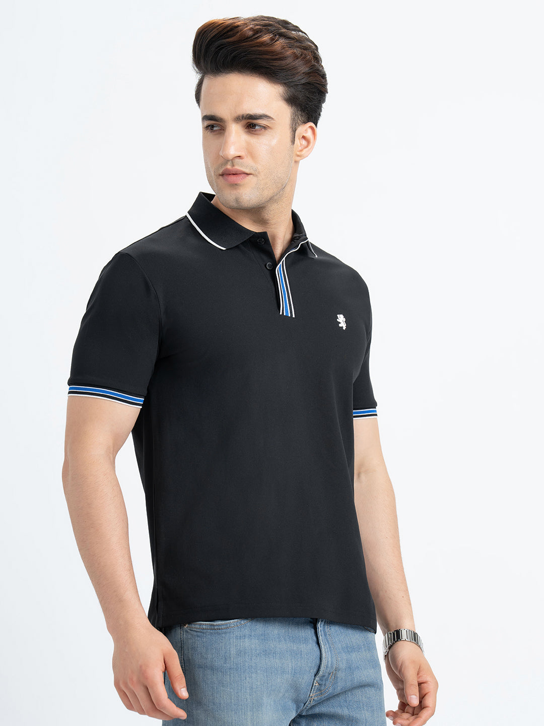Polo T Shirts for Men in Black | Half Sleeve T Shirt – Redtape