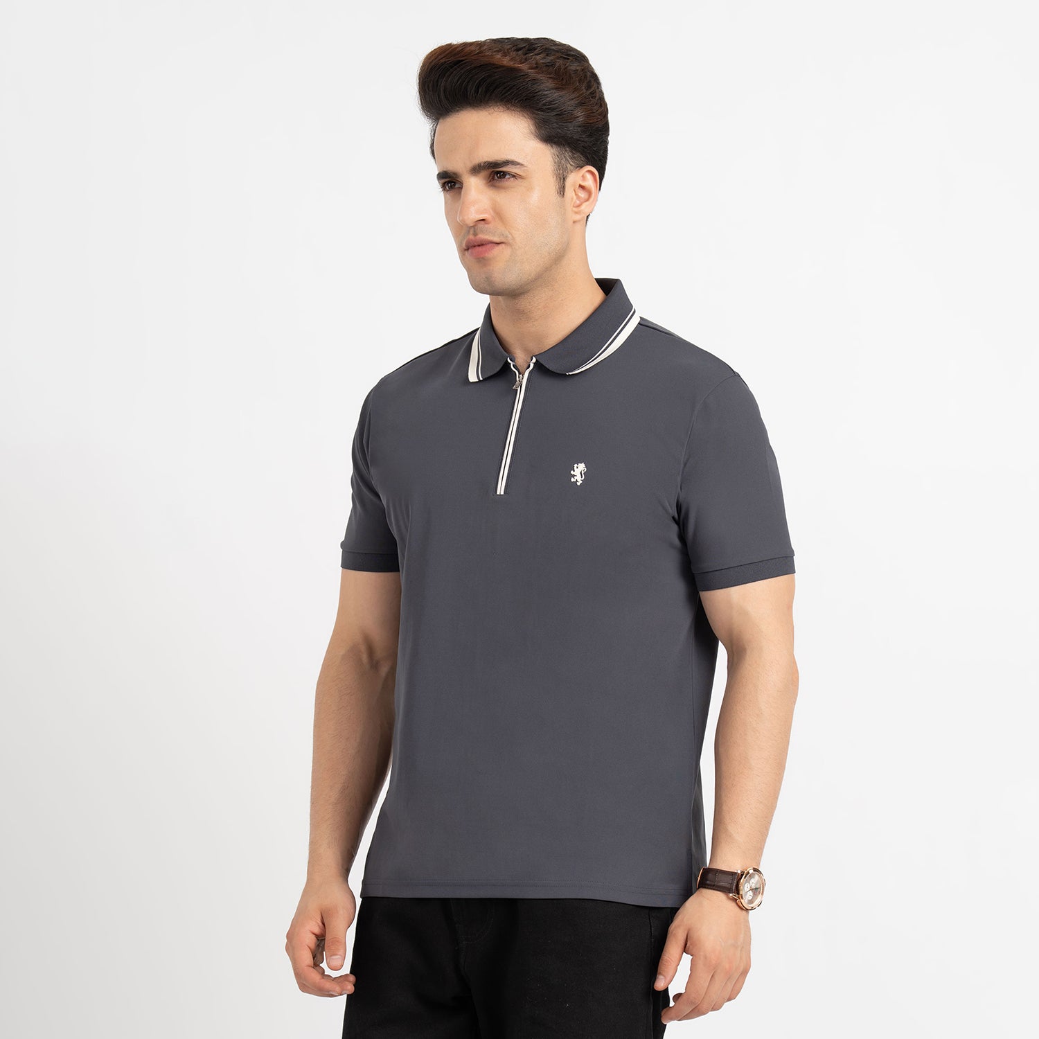 T Shirts for Men in Charcoal Grey | Polo Half Sleeve T Shirt – Redtape