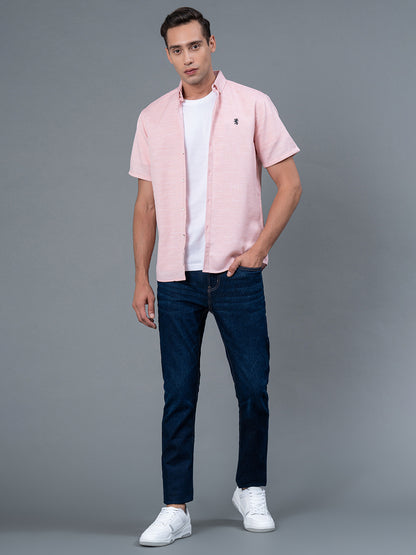 Men's Casual Peach Color Shirt Redtape