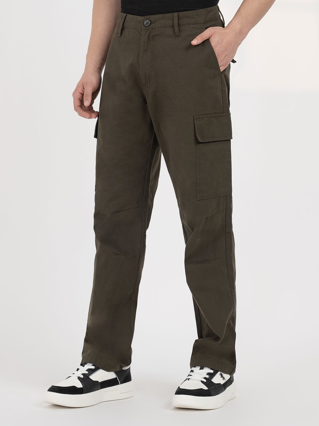 Dark Olive Cargo Trousers for Men | Everyday Casual Wear