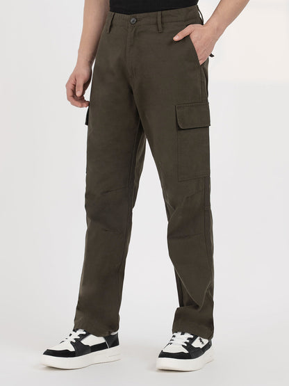 Dark Olive Cargo Trousers for Men | Everyday Casual Wear
