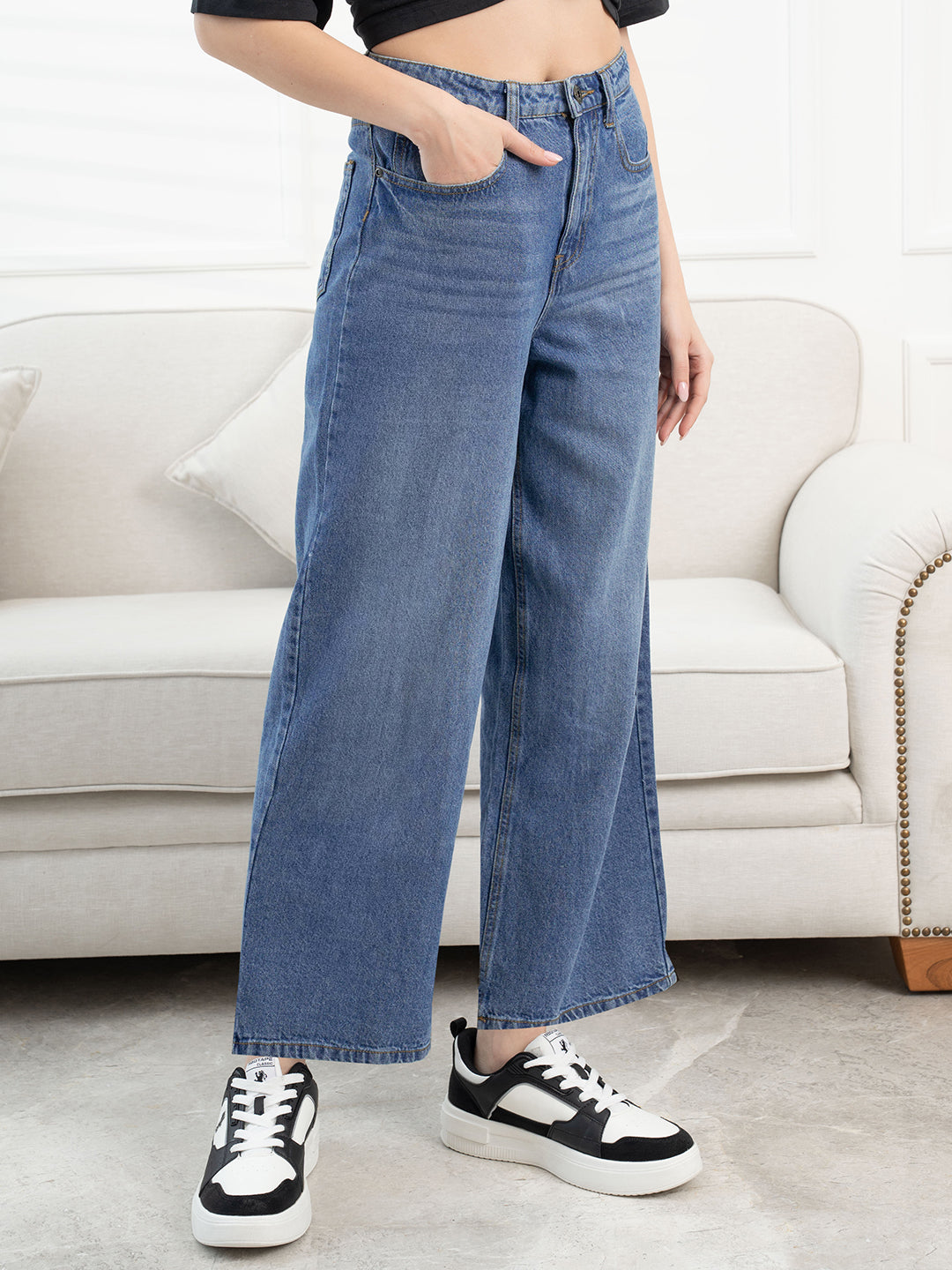 Blue-Denim-Women's-Wide-Leg-Denim