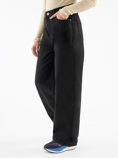 Women’s Jet Black Baggy Jeans