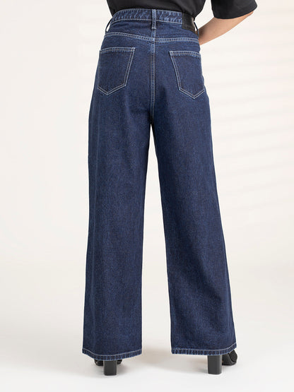 Women Dark Blue Flared Denim | Women's Flared Jeans