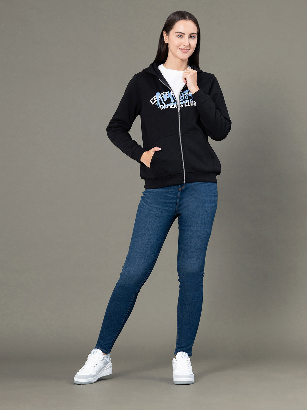 Full Zip Graphic Hoodie for Women – Redtape