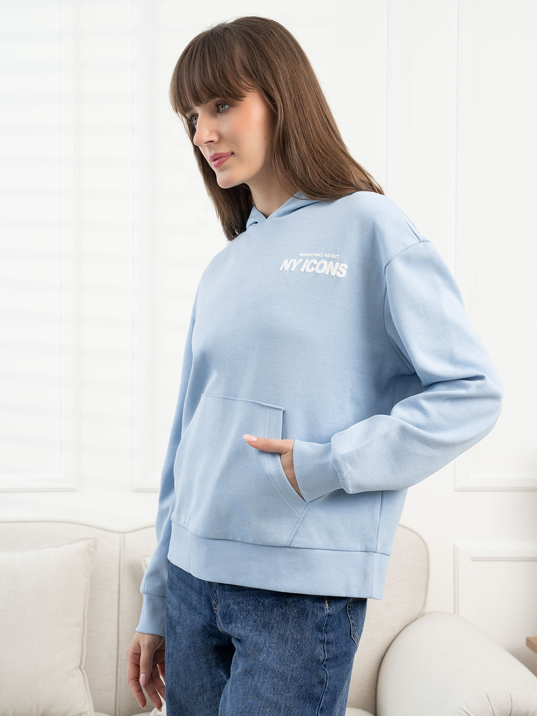 Light Blue Hoodie for Women