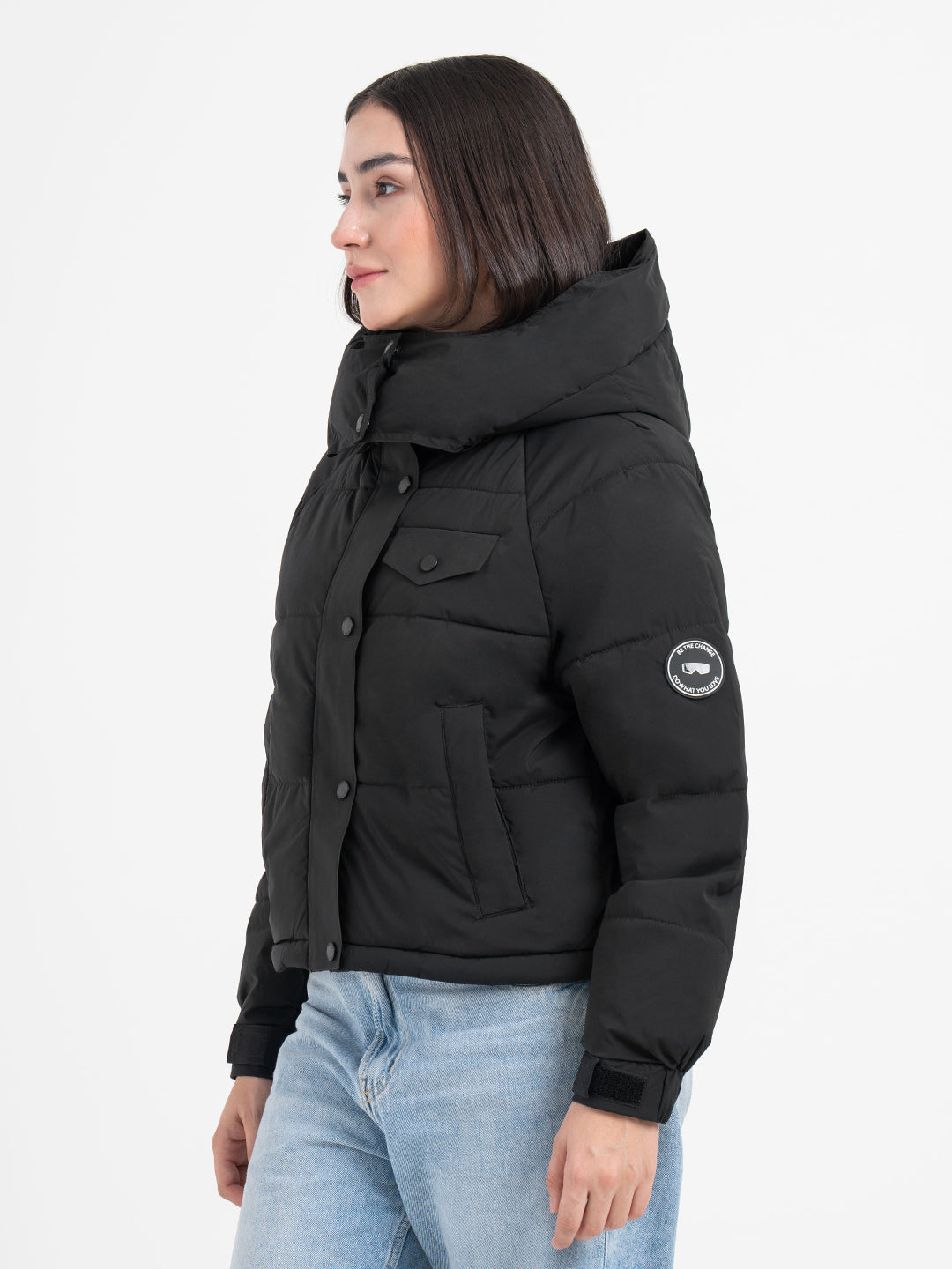 Black Hooded Puffer Jacket for Women | Everyday Winter Comfort