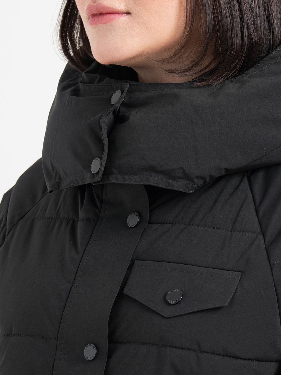 Black Hooded Puffer Jacket for Women | Everyday Winter Comfort