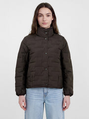 Jackets for Women in Deep Brown | Solid Regular Fit Jacket with Functional Pockets