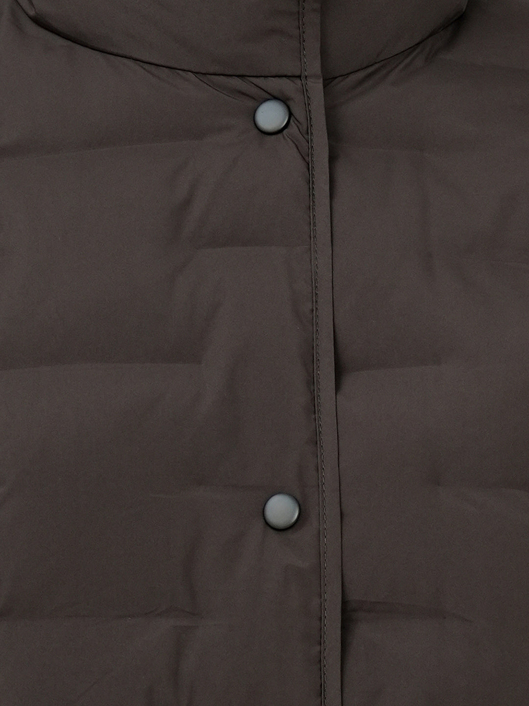 Jackets for Women in Deep Brown | Solid Regular Fit Jacket with Functional Pockets