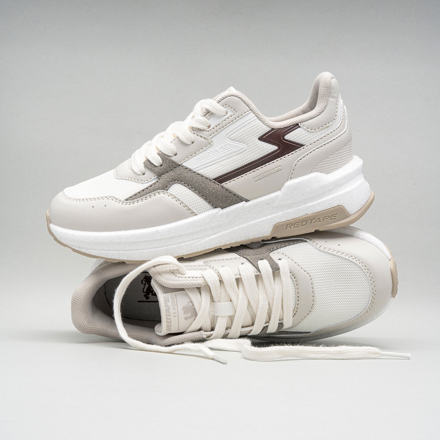 Off White/Maroon