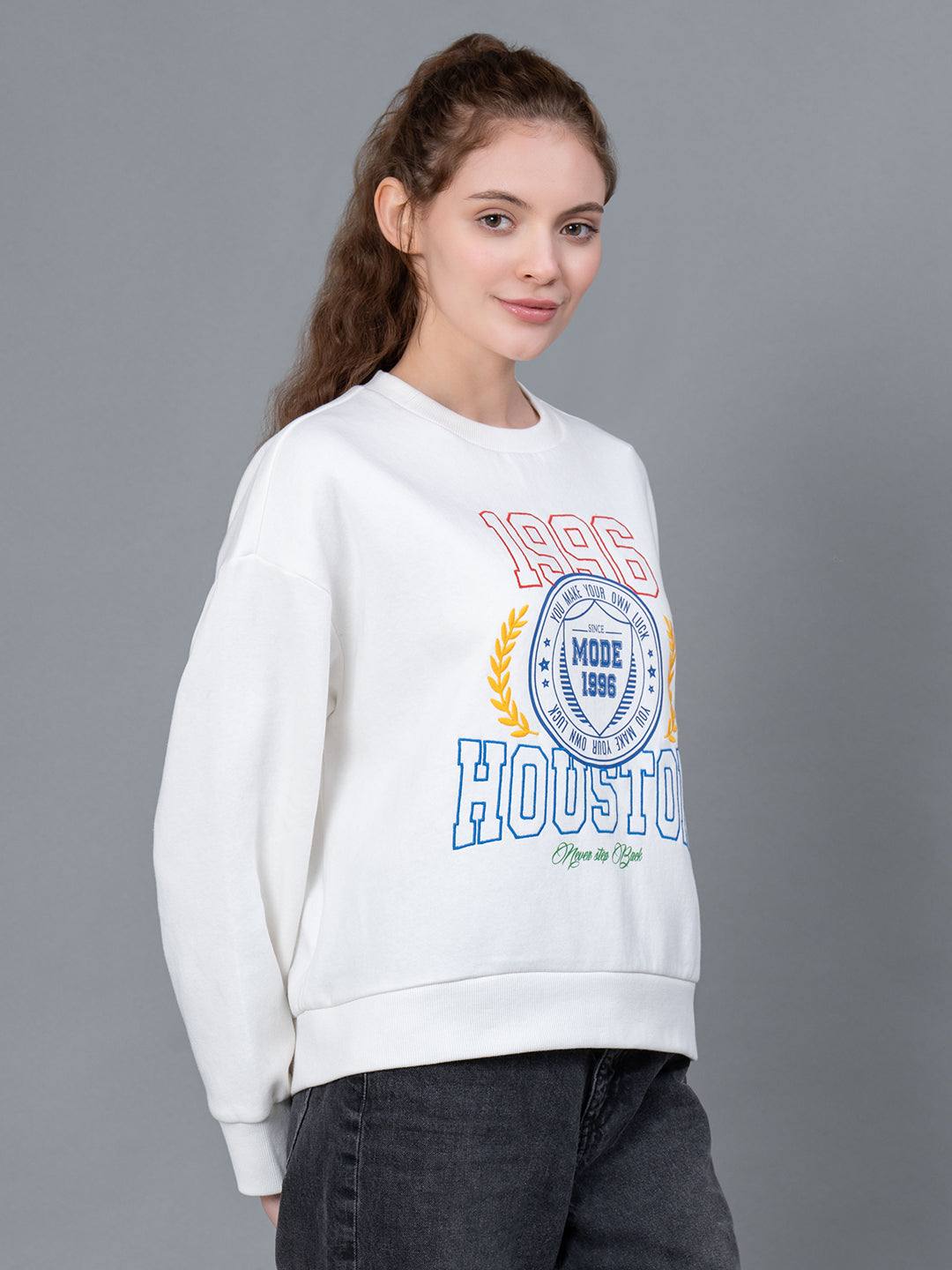 Off White Casual Sweatshirt for Women | Redtape