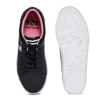 Women Black Sneakers Redtape1