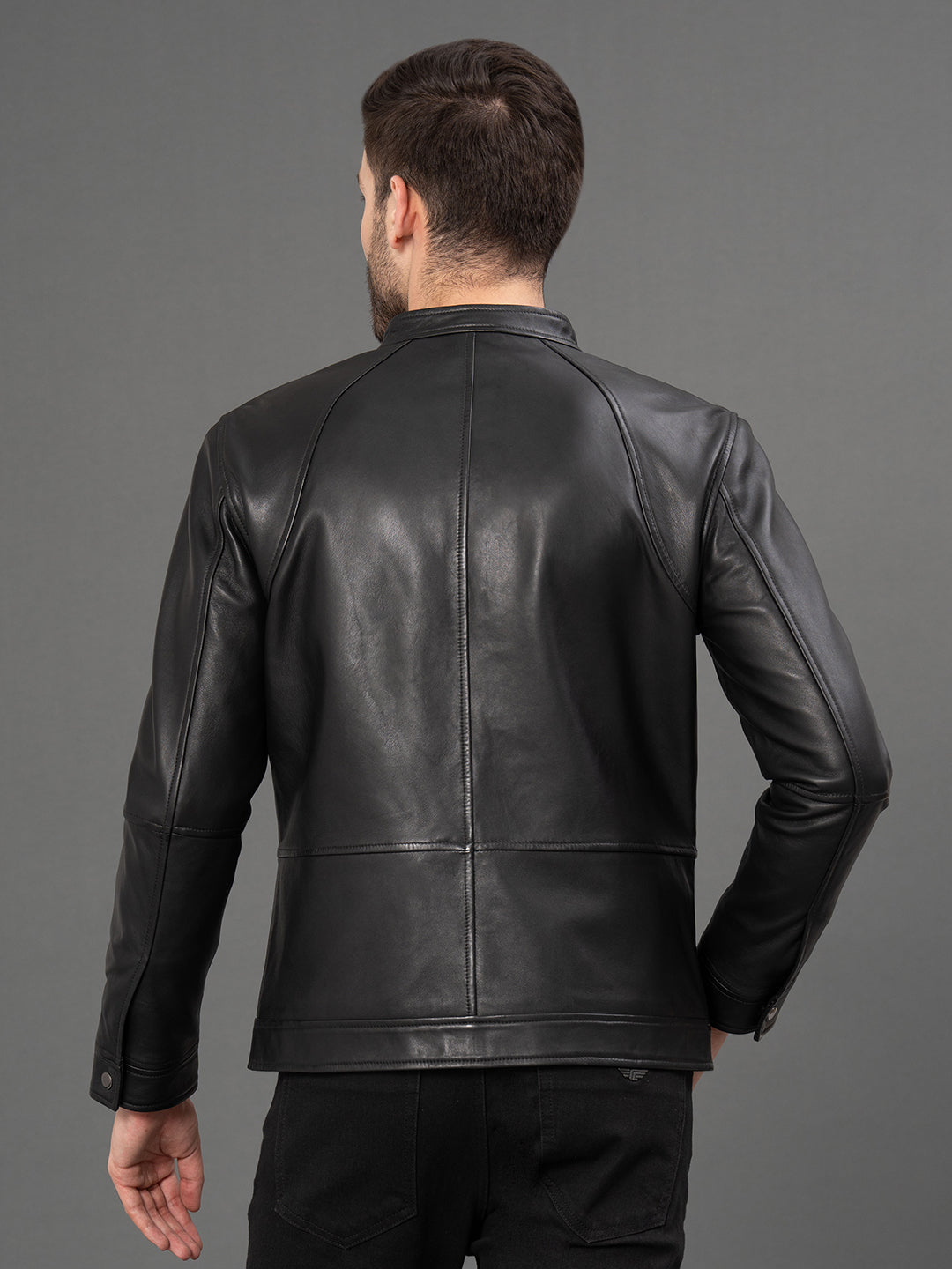 ジャケット・アウター   Red Label Leather Jacket Black Leather Jacket for Men – Redtape
