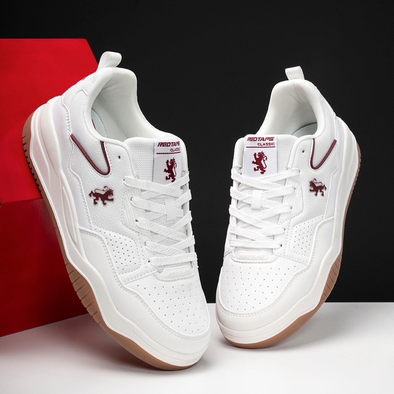 White/Burgundy