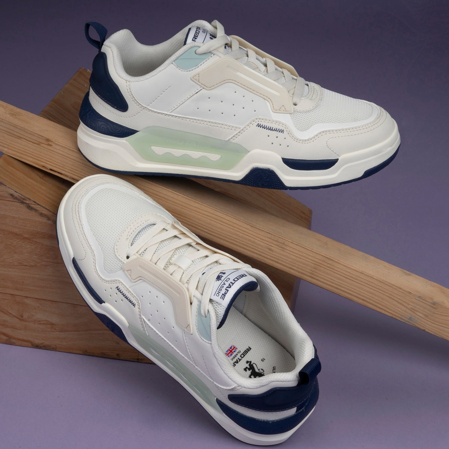Beige/Blue