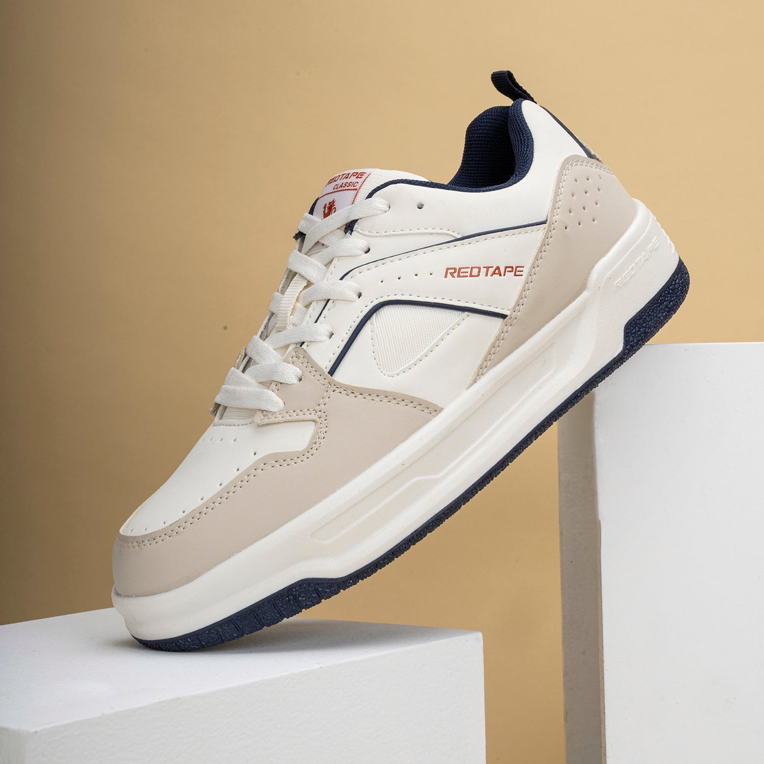 Beige/Navy