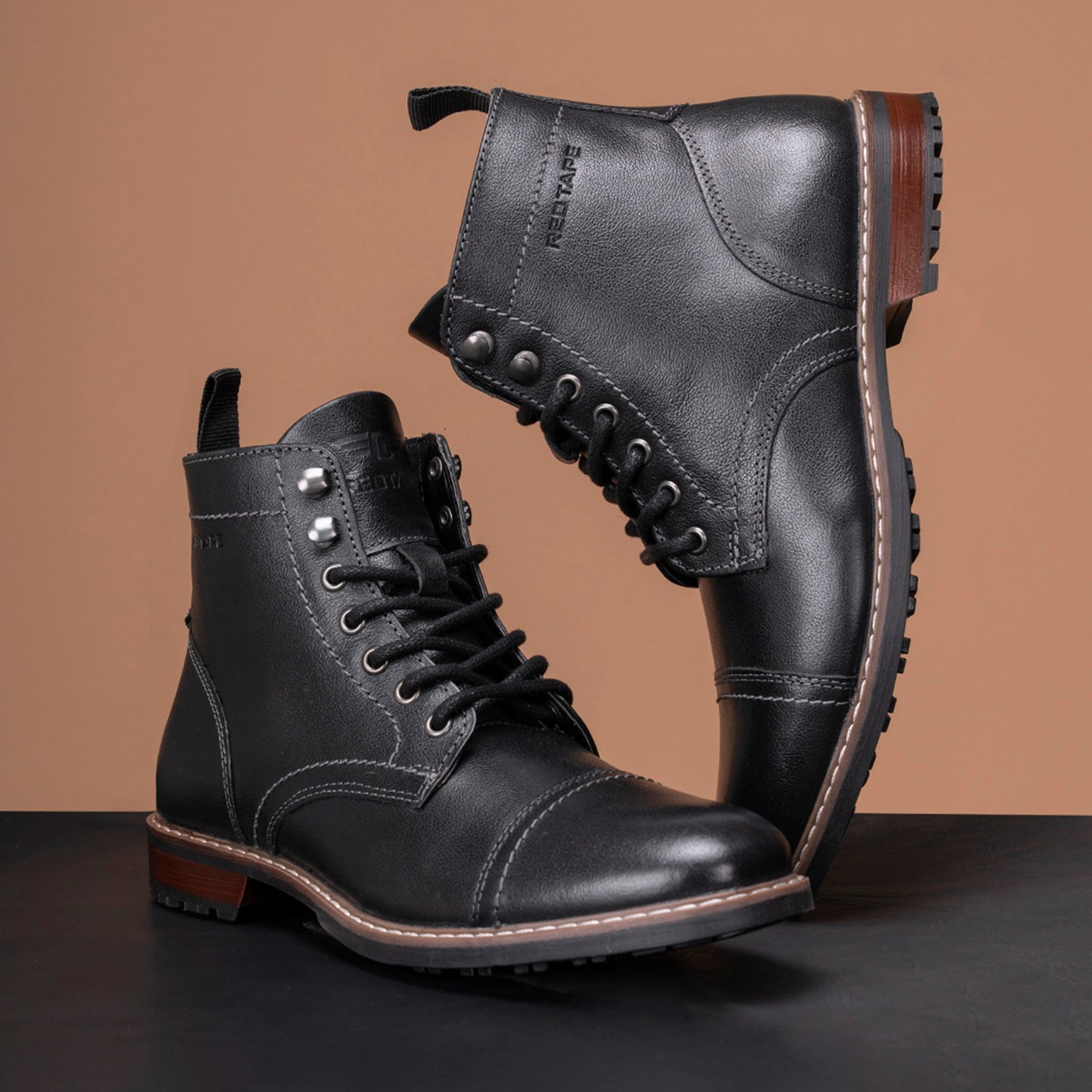 Genuine Leather Ankle Length Boots for Men Redtape