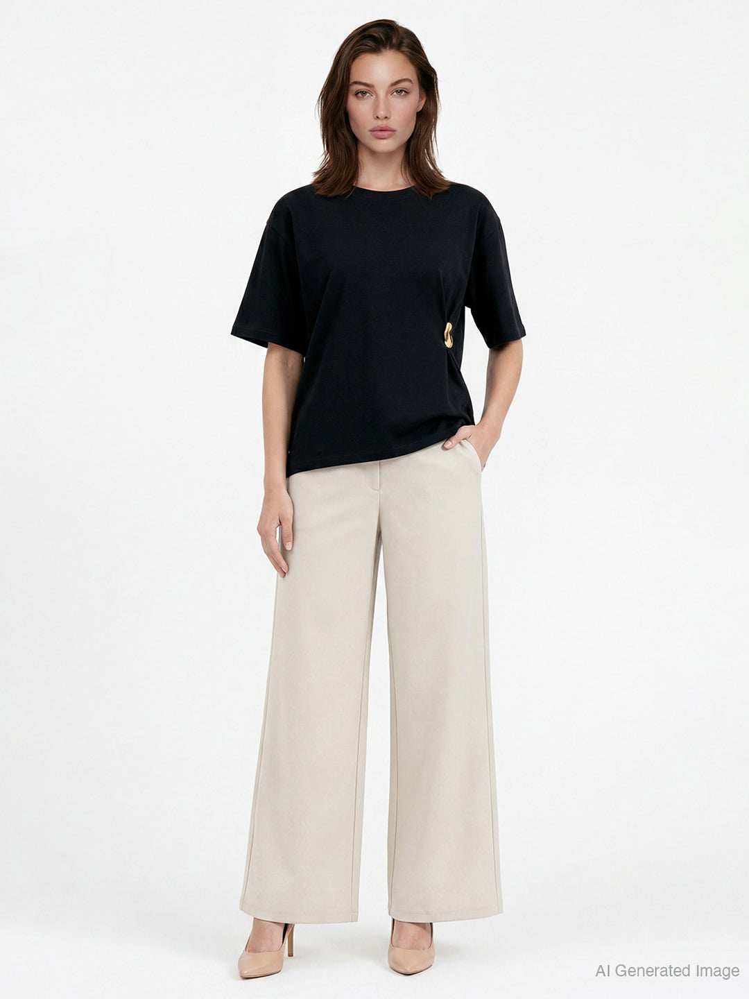 Women's Tops in Black | Solid Half Sleeve Top