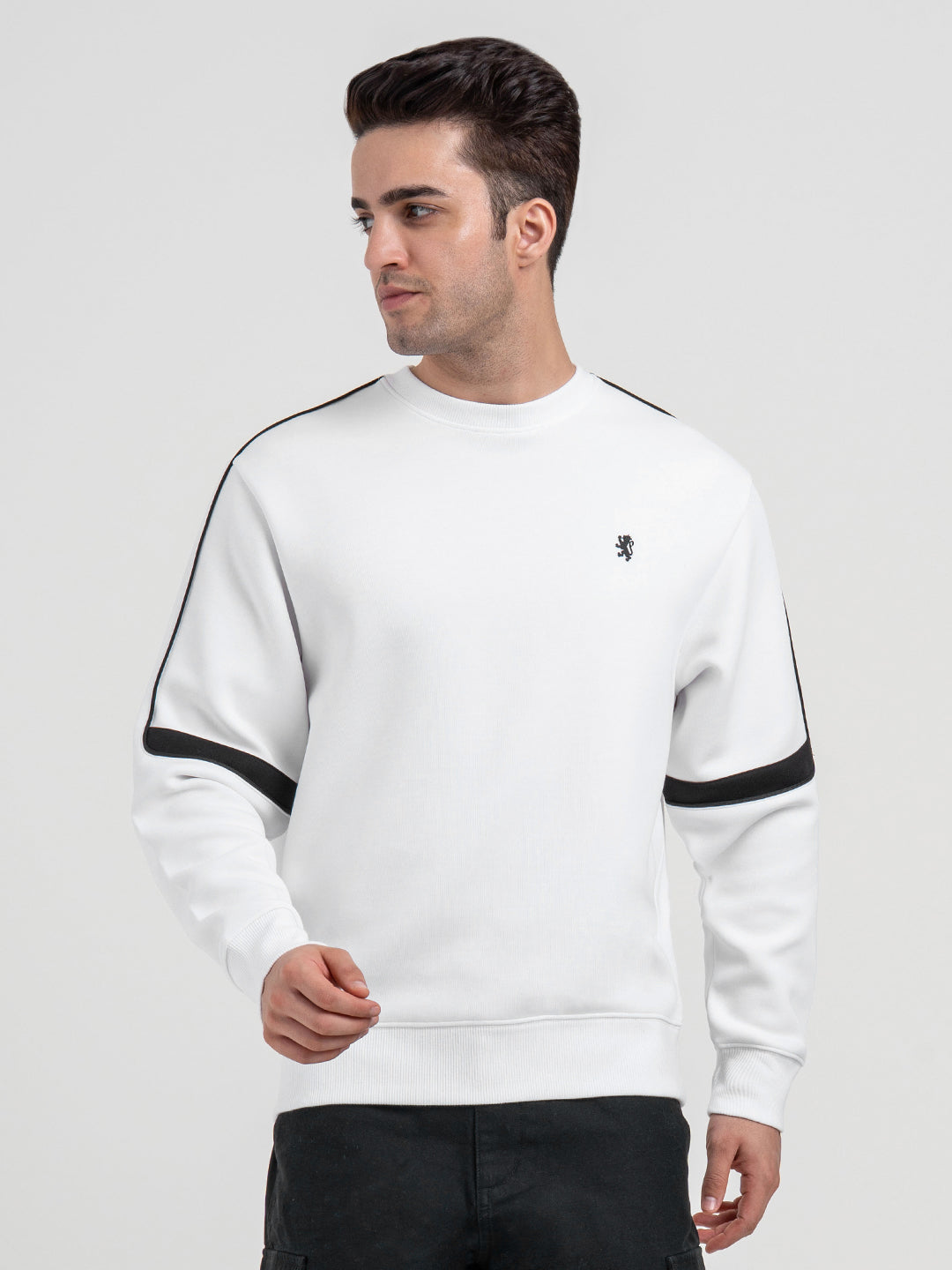 White Graphic Sweatshirt for Men | Sporty Winter Comfort