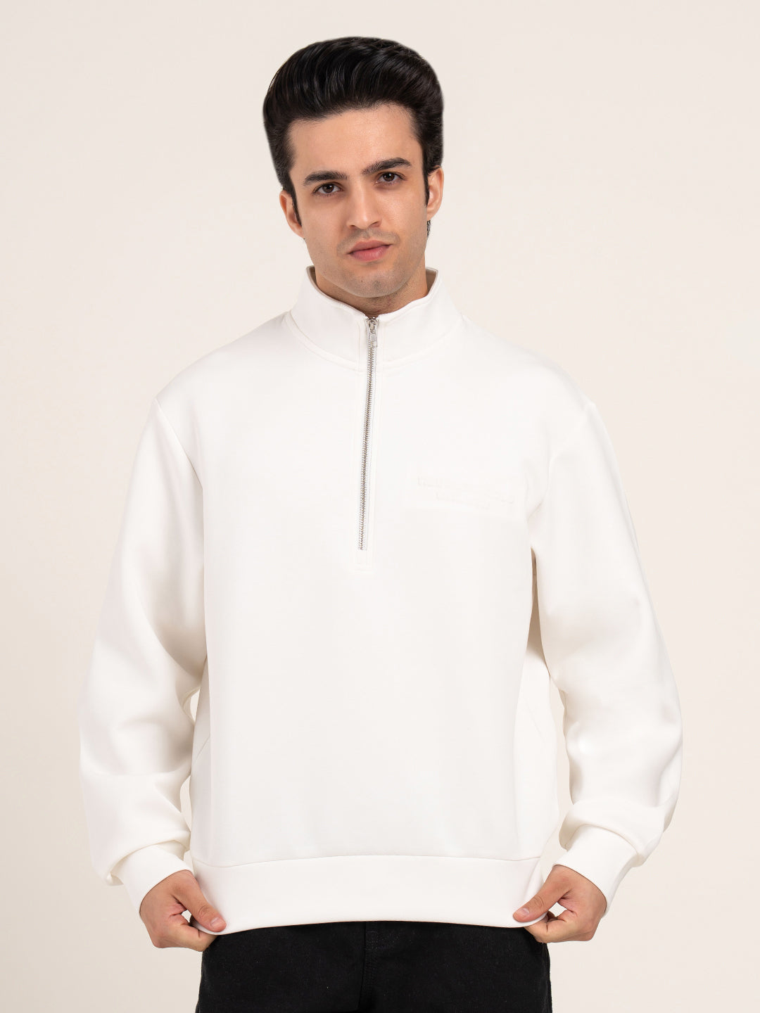 Men's Embossed Half-Zip Sweatshirt