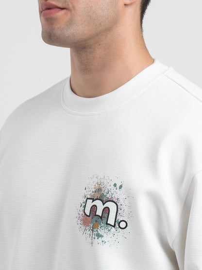Off White Graphic Print Sweatshirt For Men | Comfortable With Stylish Design