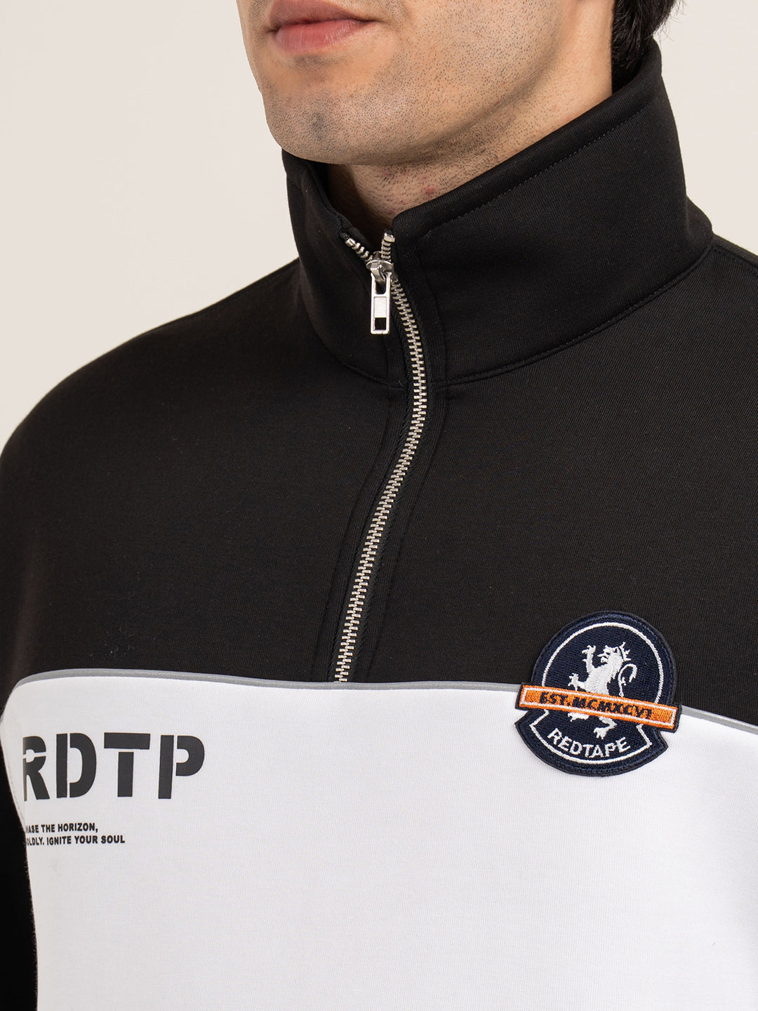 Men’s Casual Graphic Sweatshirt with Stand Collar