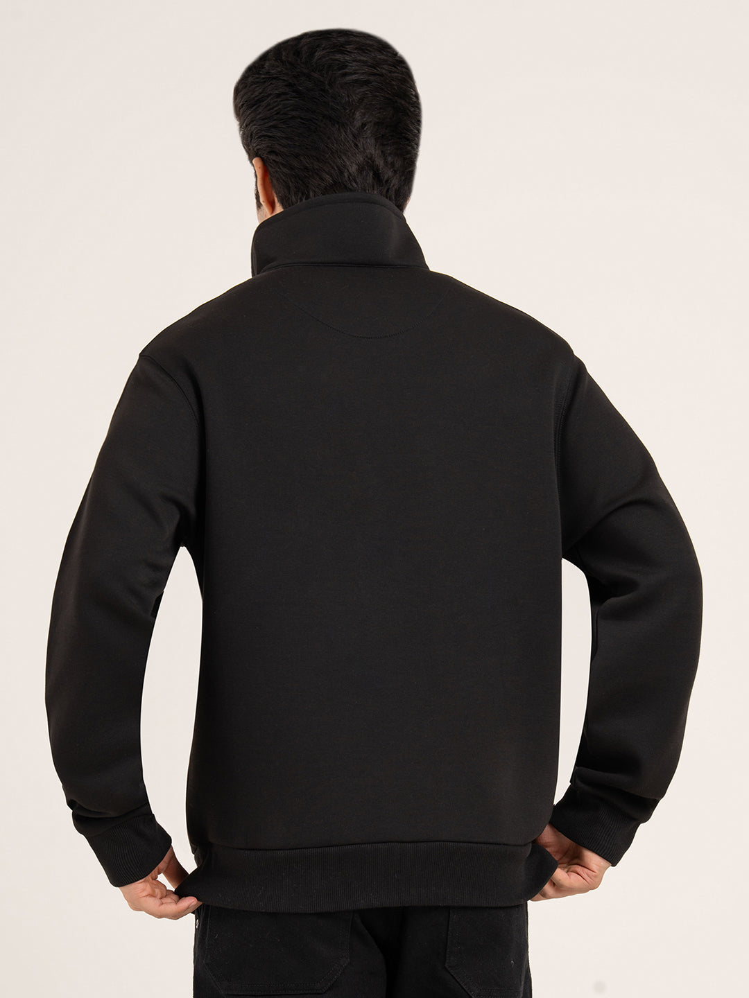 Men's Casual Graphic Sweatshirt with Stand Collar
