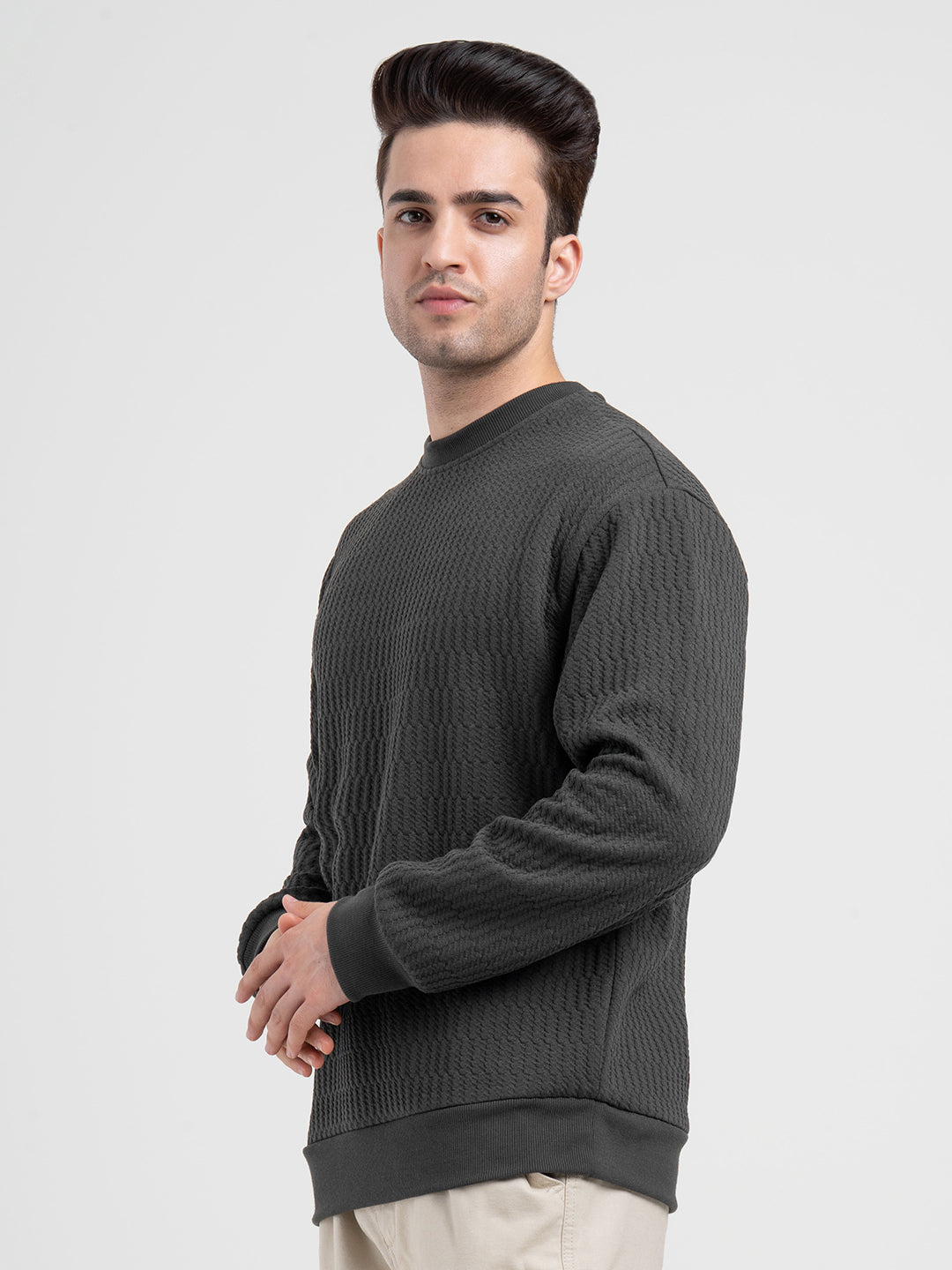 White Winter Baggy Sweatshirt for Men  | Winter Graphic Essential