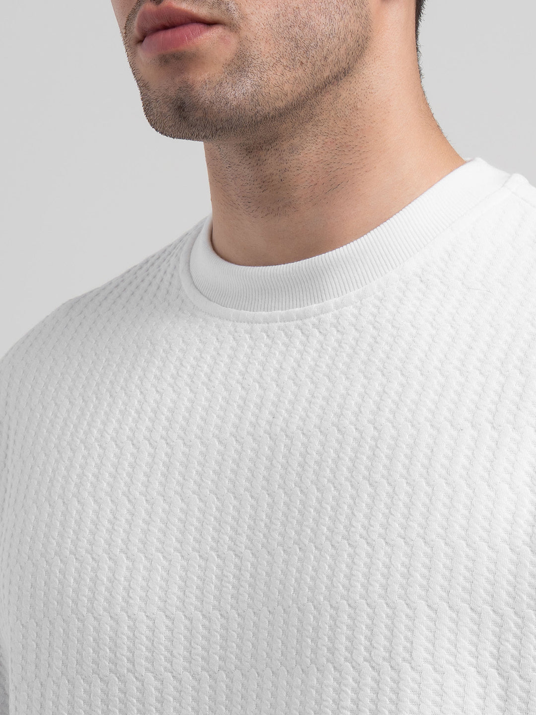 White Winter Baggy Sweatshirt for Men  | Winter-Ready Streetwear Comfort