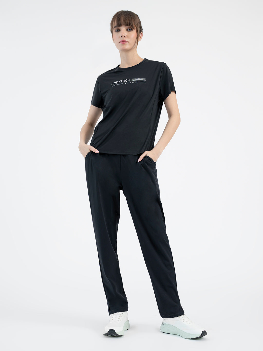 Black Activewear T-Shirt for Women